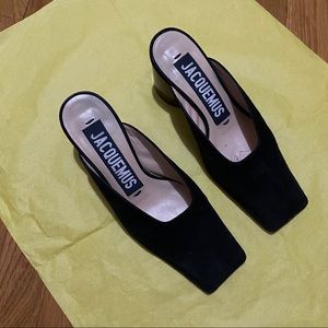 ‼️SOLD❌‼️JACQUEMUS LES MULE SABAH HEELS IN BLACK